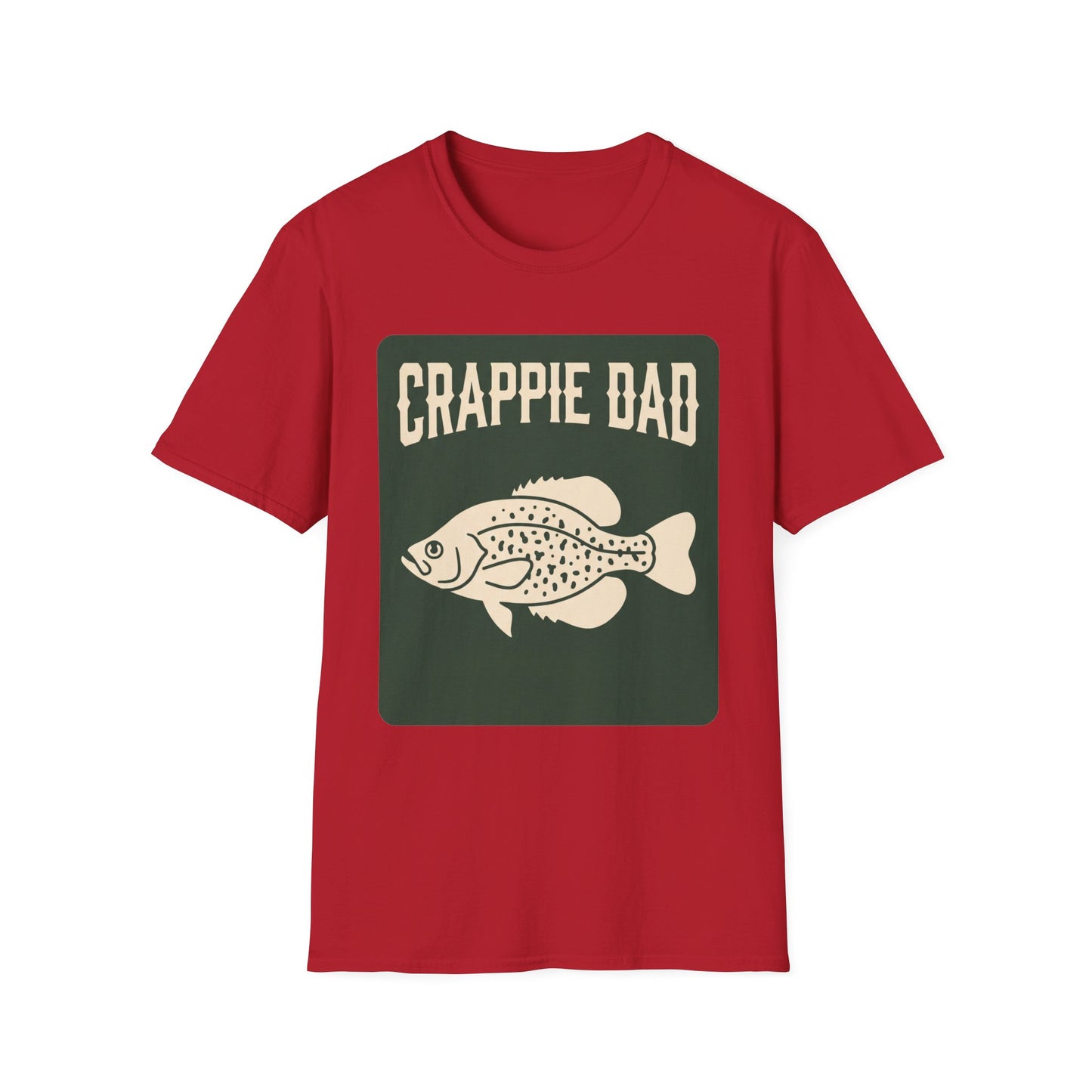 Crappie Dad Tee unisex size chart