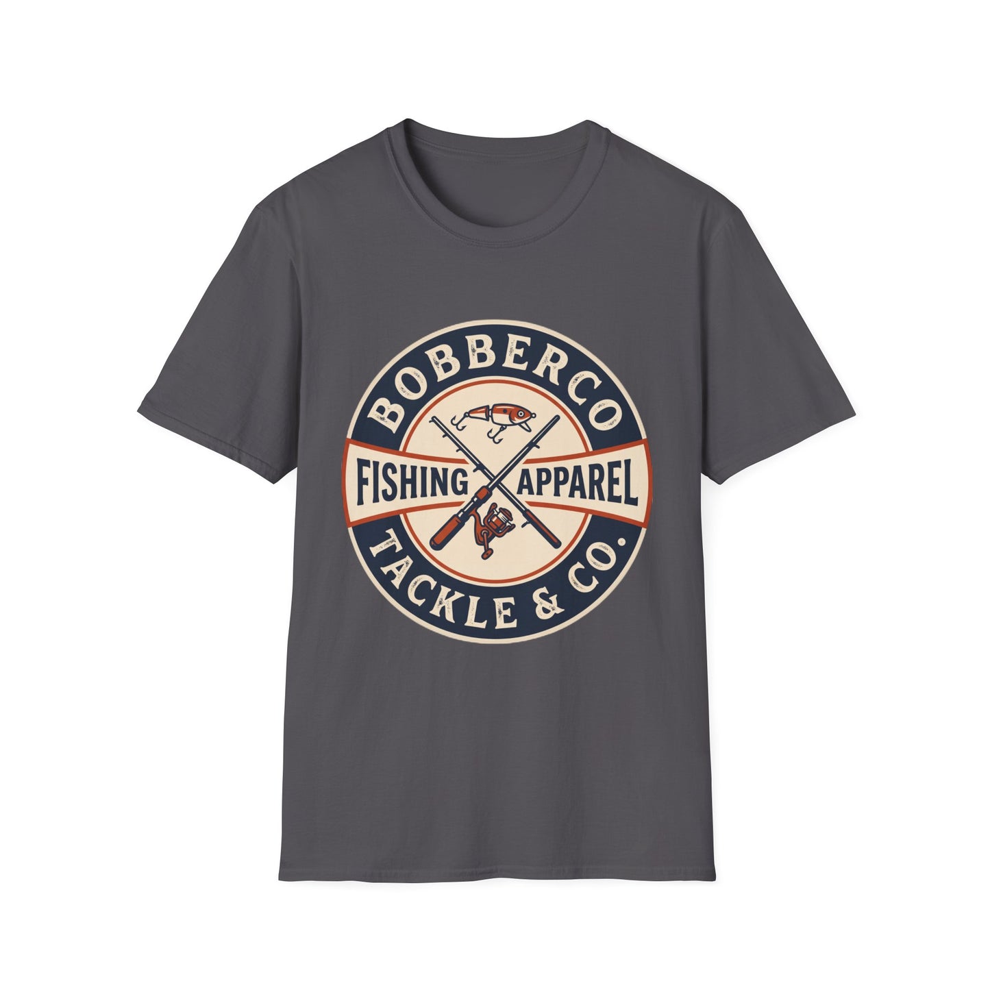 BobberCo Tackle & Co. Tee side view on model