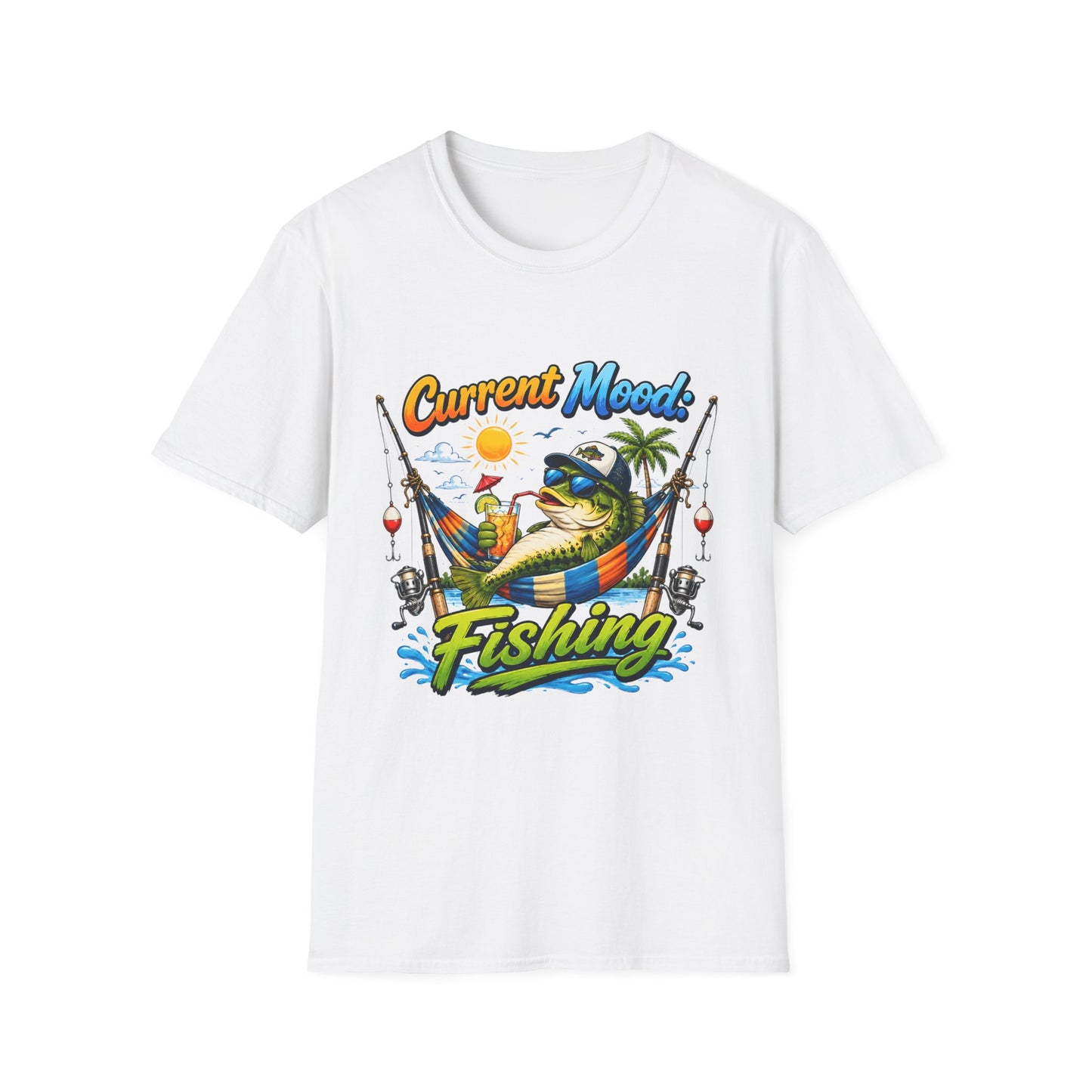 Fishing T-Shirt — "Sorry I Have Plans" Funny Bass Fishing Tee for Anglers largemouth bass chest print front view