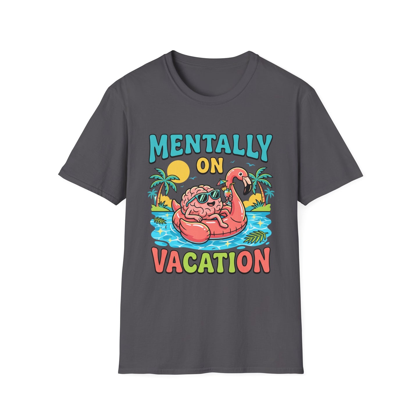 Mentally On Vacation T-Shirt – Funny Flamingo Pool Float Summer Tee