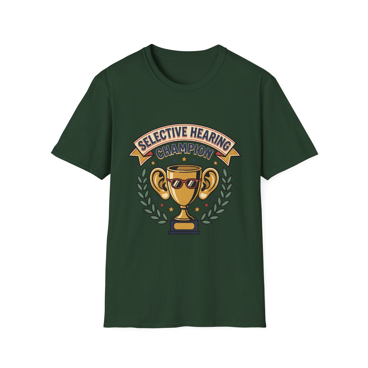 Selective Hearing Champion T-Shirt — Funny Trophy Graphic Tee