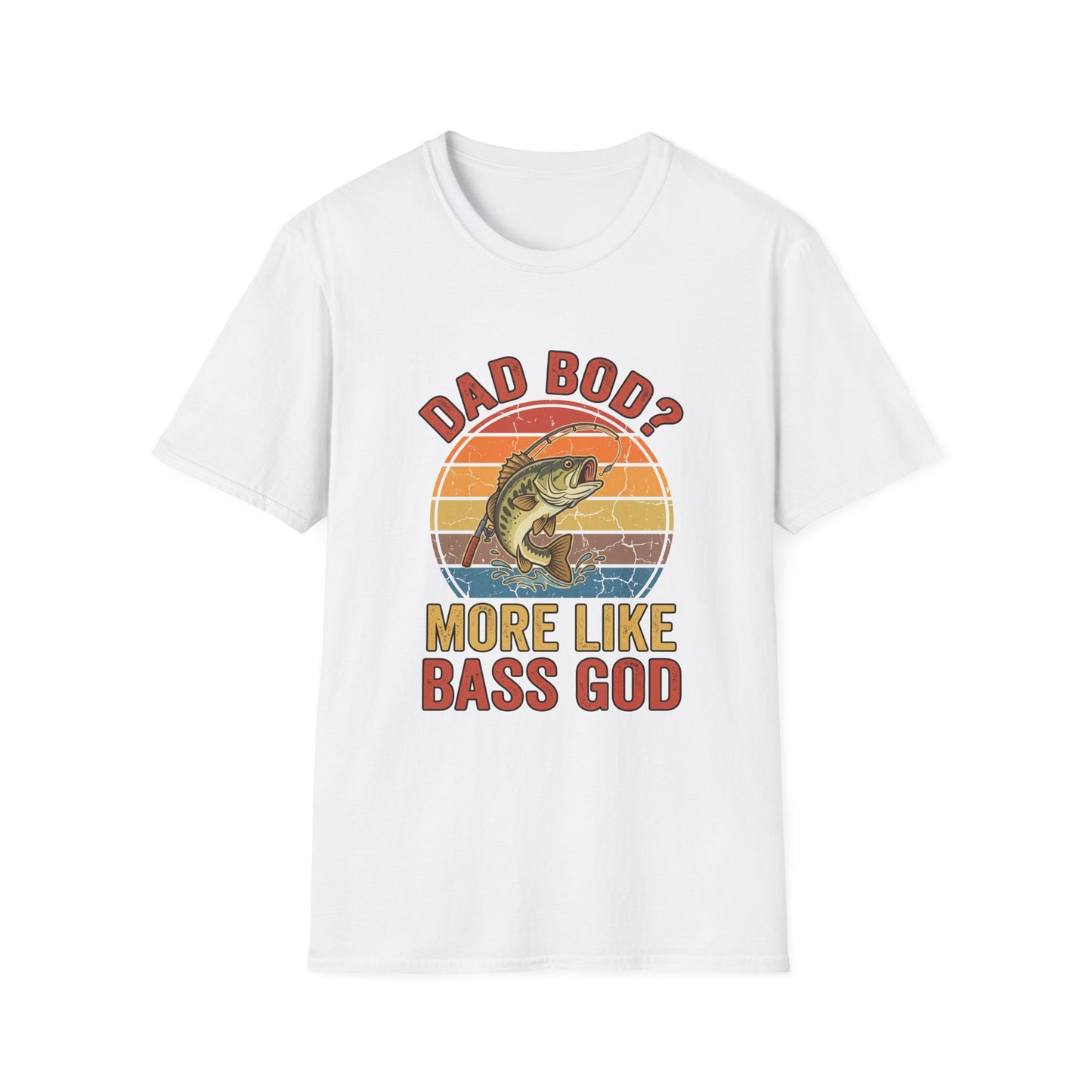 Bass God Tee funny bass fishing dad graphic front view
