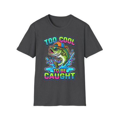 Too Cool To Be Caught Tee lifestyle photo worn by angler
