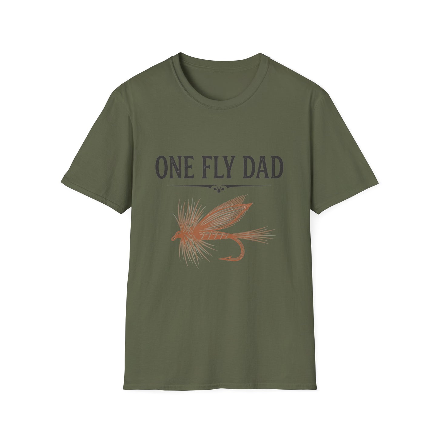 One Fly Dad Fly Fishing T-Shirt 
 Dad Gift Tee