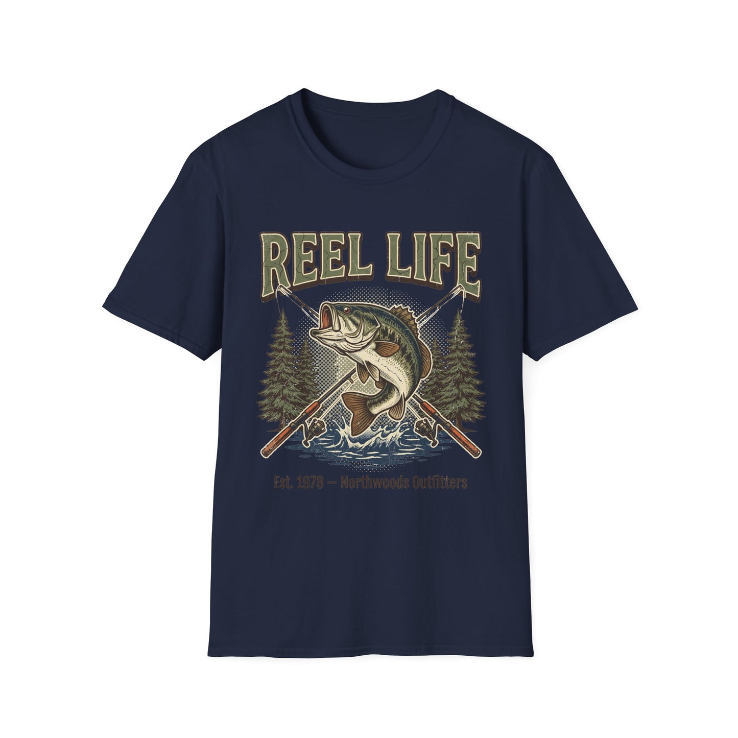 Reel Life Northwoods Bass Fishing T-Shirt – Outfitters Graphic Tee