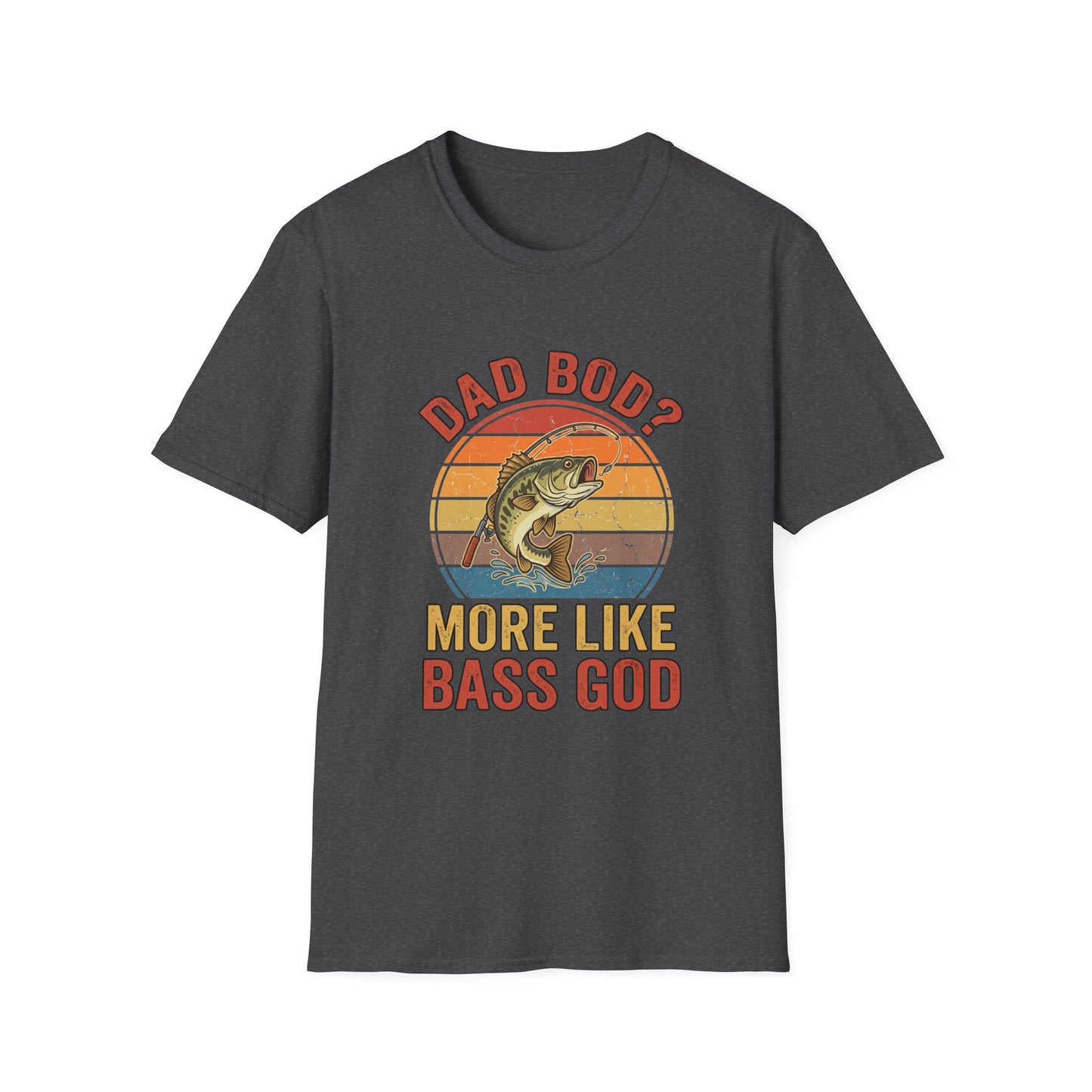 Bass God Tee funny bass fishing dad graphic back view