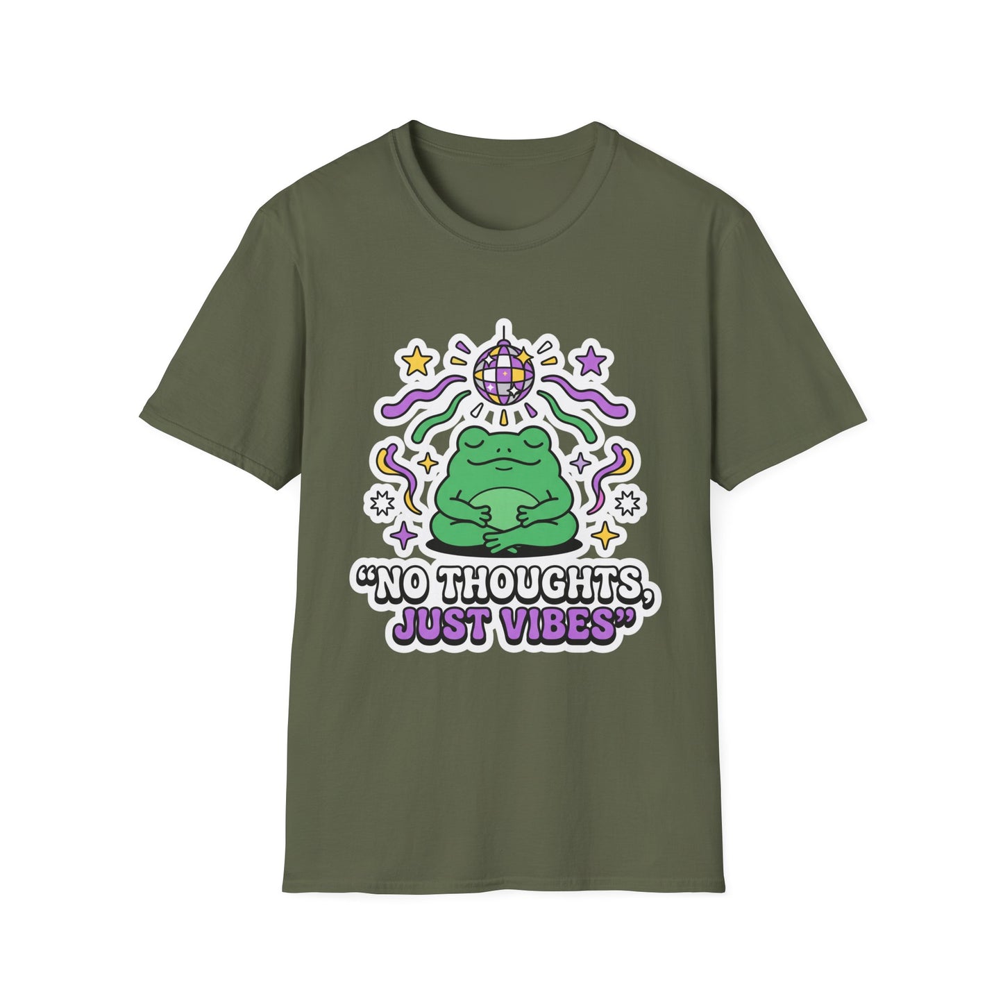 No Thoughts Just Vibes Frog T-Shirt