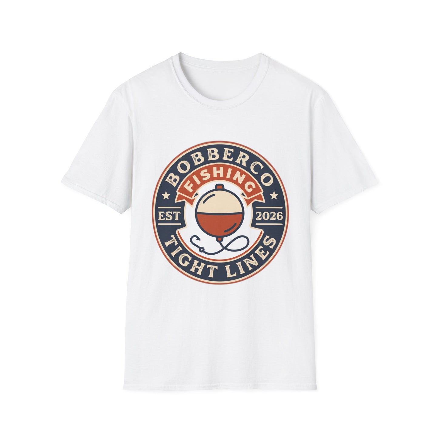 BobberCo Tight Lines Tee bass fishing graphic t-shirt front view