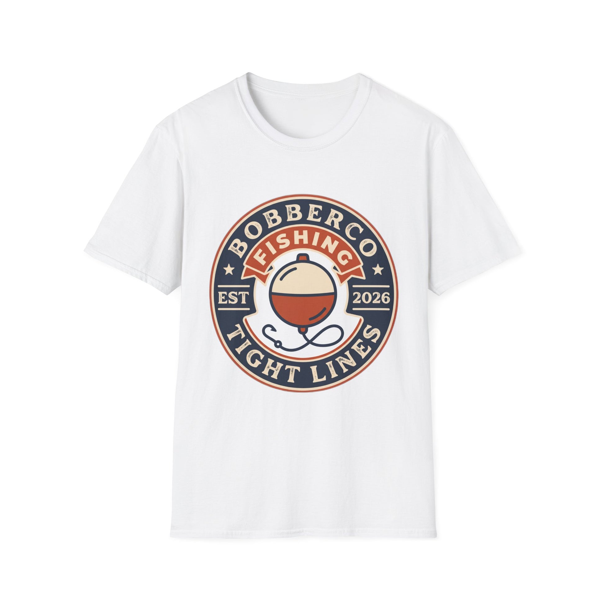 BobberCo Tight Lines Tee bass fishing graphic t-shirt front view