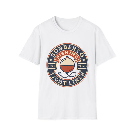 BobberCo Tight Lines Tee bass fishing graphic t-shirt front view