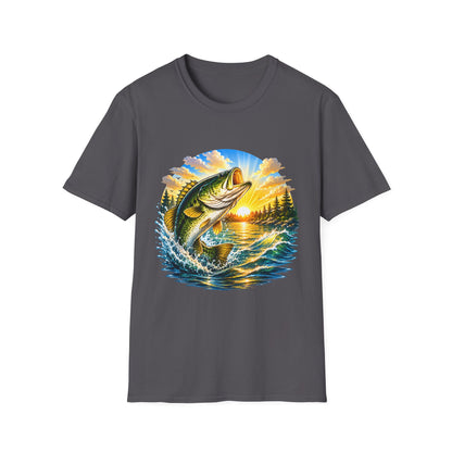 Sunrise Largemouth Tee side view on model