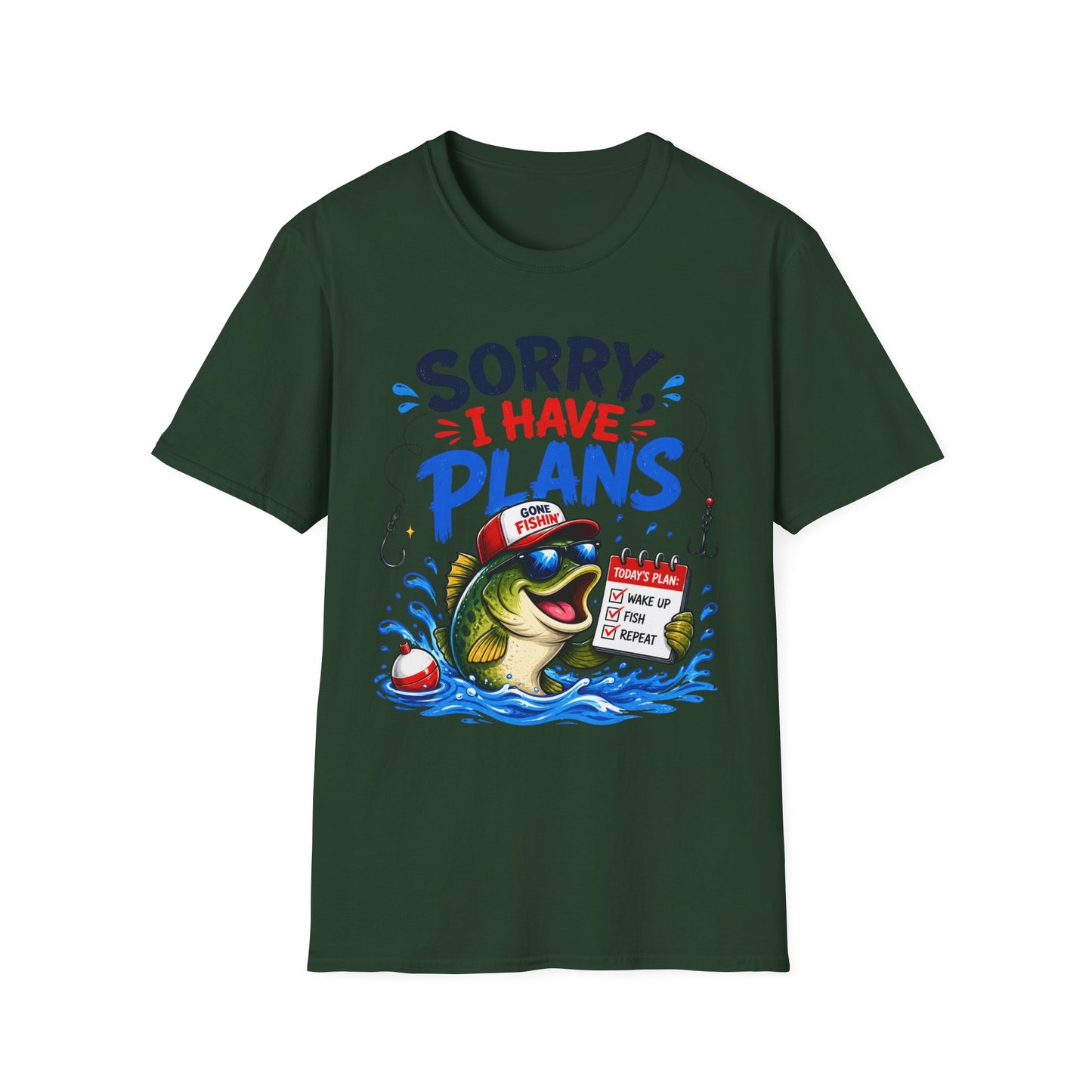 Sorry I Have Plans Tee packaging and folded shirt