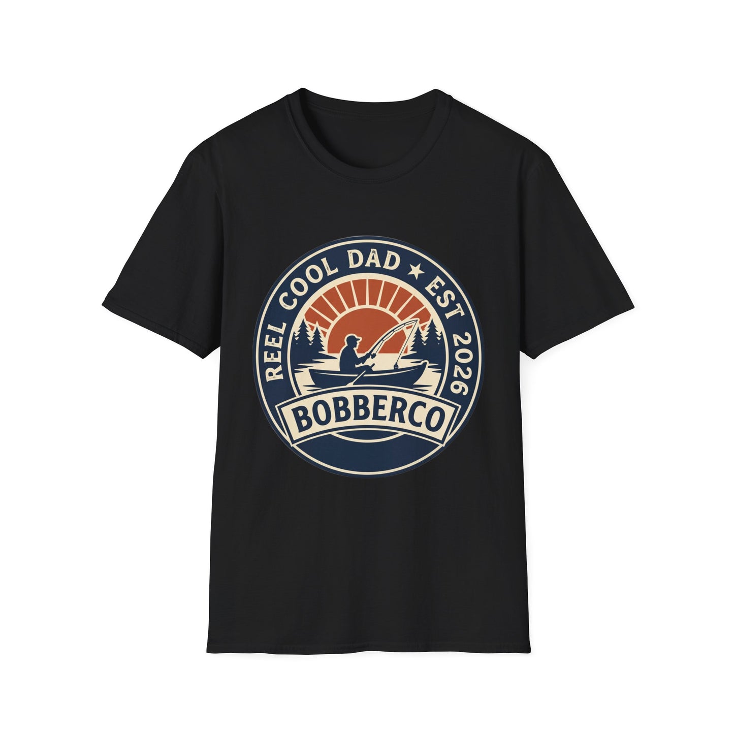 Reel Cool Dad Tee (Retro Logo) retro angler dad graphic close-up