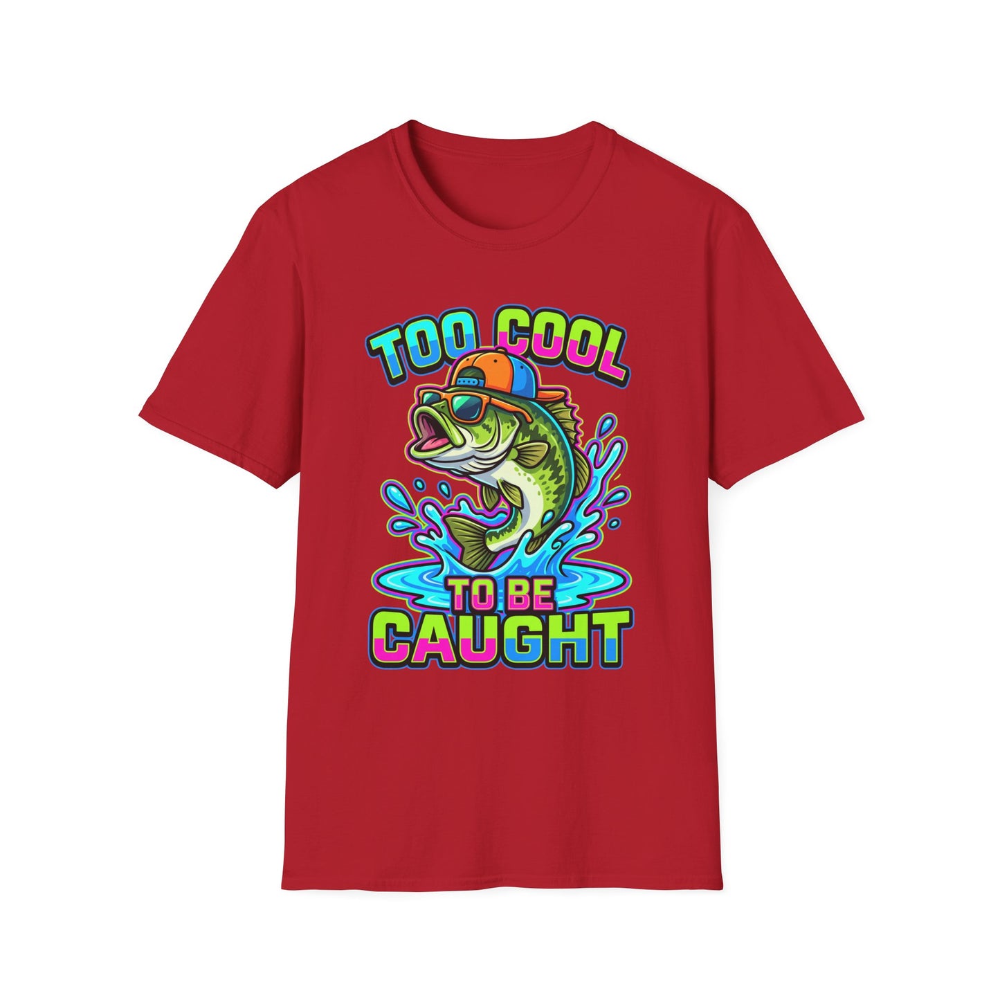 Too Cool To Be Caught Tee size chart