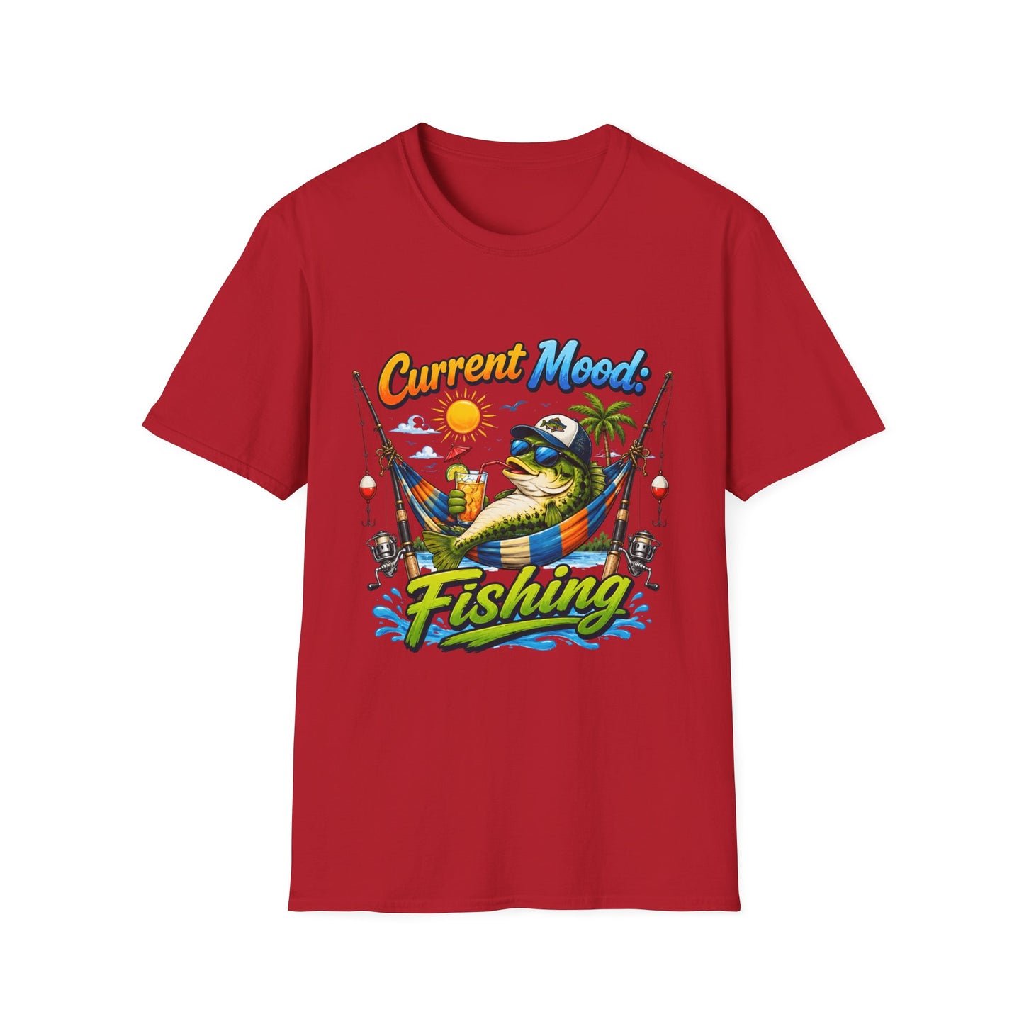 Fishing T-Shirt — "Sorry I Have Plans" Funny Bass Fishing Tee for Anglers size chart