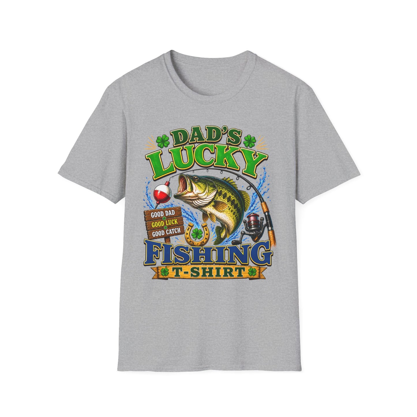 Dad's Lucky Fishing Tee neckline and shoulder detail