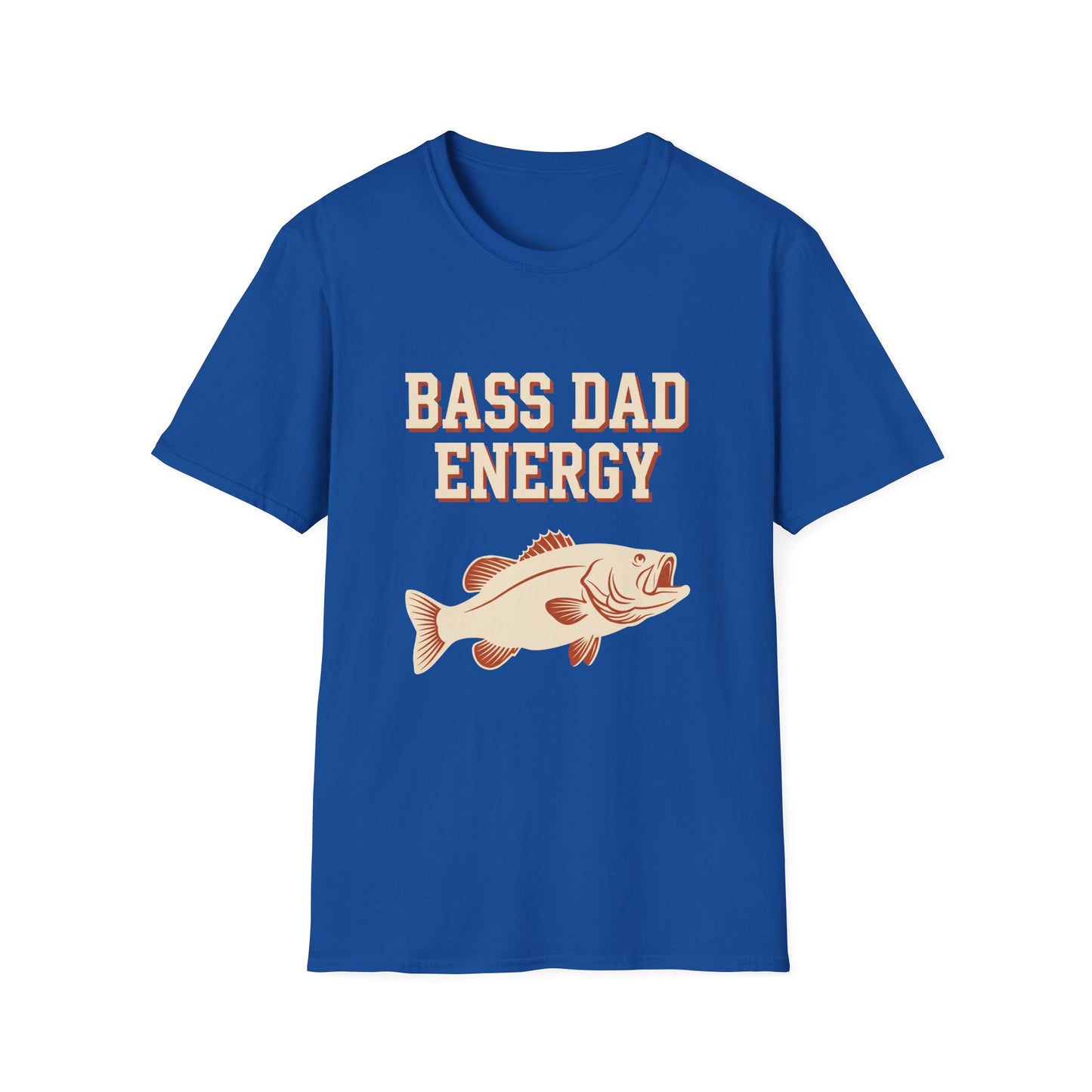 Bass Dad Energy Tee funny bass dad fishing t-shirt front view