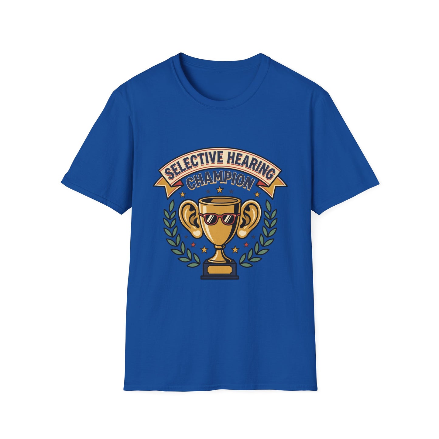 Selective Hearing Champion T-Shirt — Funny Trophy Graphic Tee