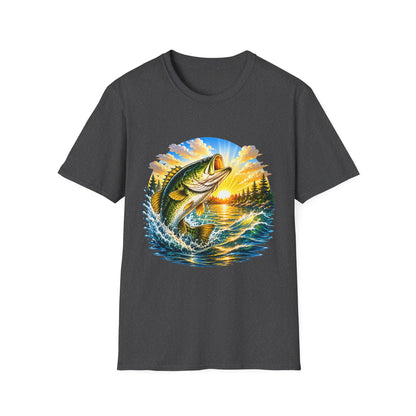 Sunrise Largemouth Tee lifestyle photo worn by angler outdoors