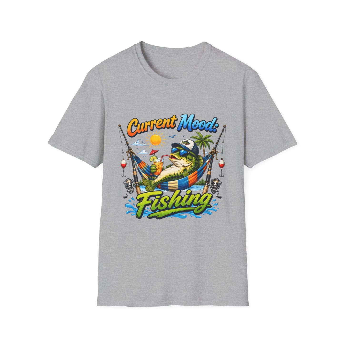 Fishing T-Shirt — "Sorry I Have Plans" Funny Bass Fishing Tee for Anglers neckline and shoulder detail