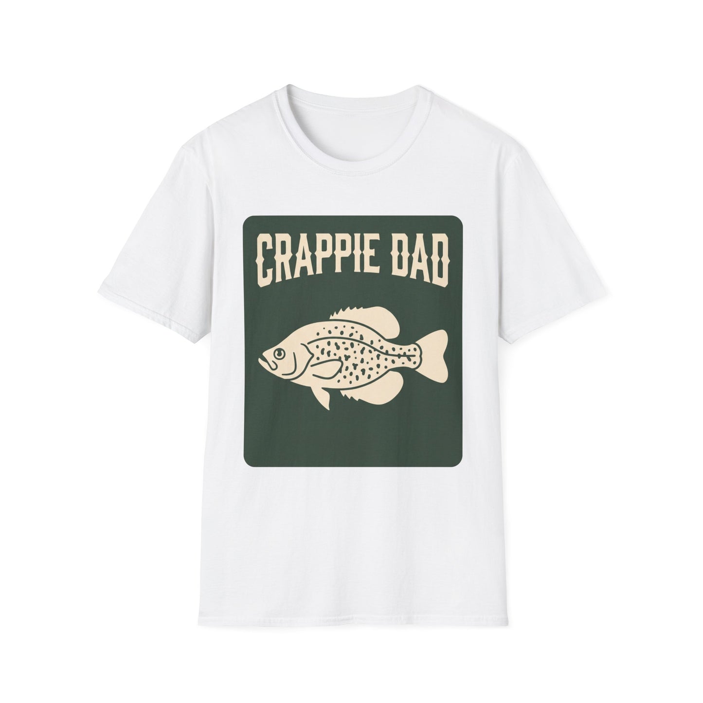 Crappie Dad Tee funny crappie fishing Father’s Day t-shirt front view