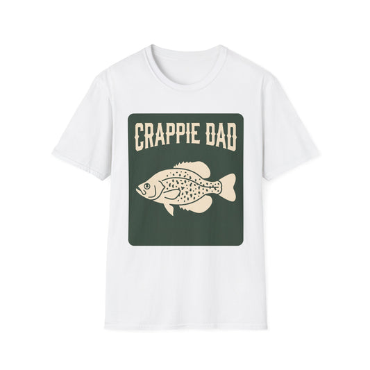 Crappie Dad Tee funny crappie fishing Father’s Day t-shirt front view