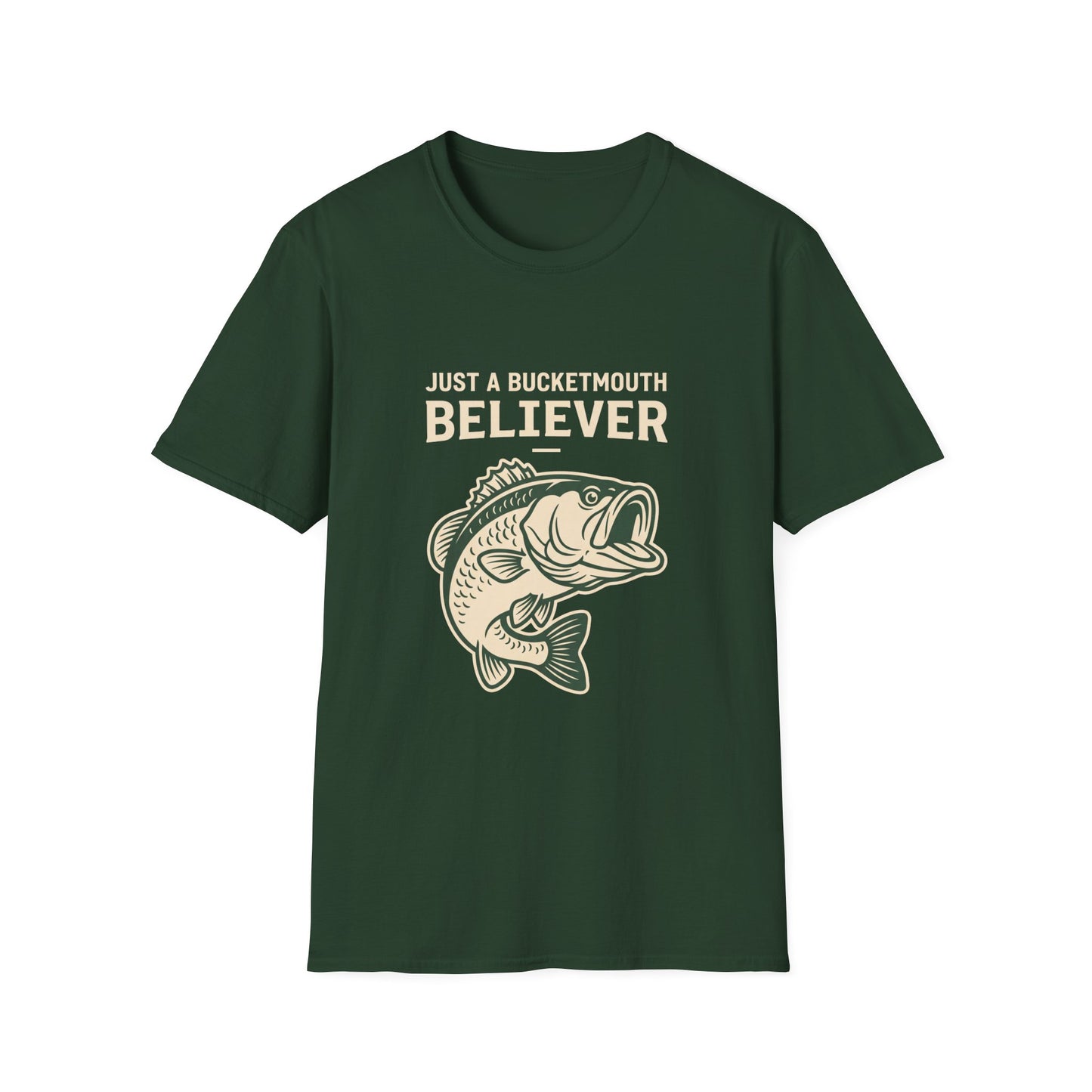 Just a Bassment Believer Bass Fishing T-Shirt – Funny Fishing Tee