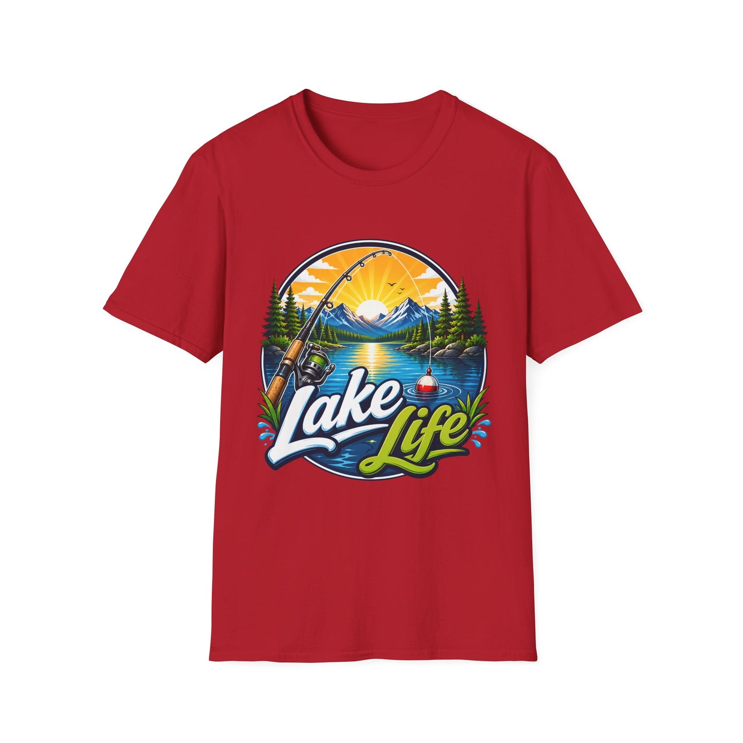 Lake Life fishing t-shirt size chart