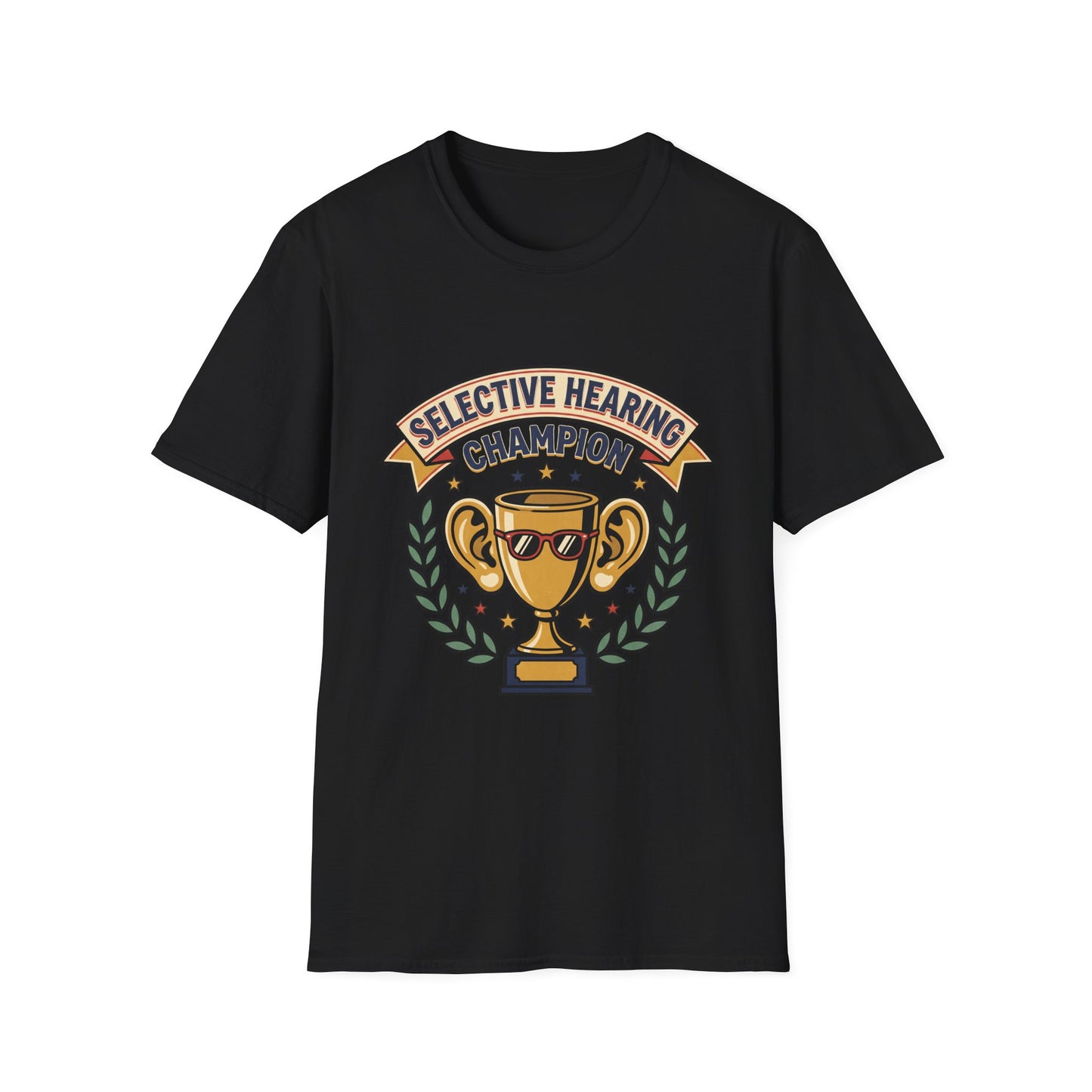 Selective Hearing Champion T-Shirt — Funny Trophy Graphic Tee