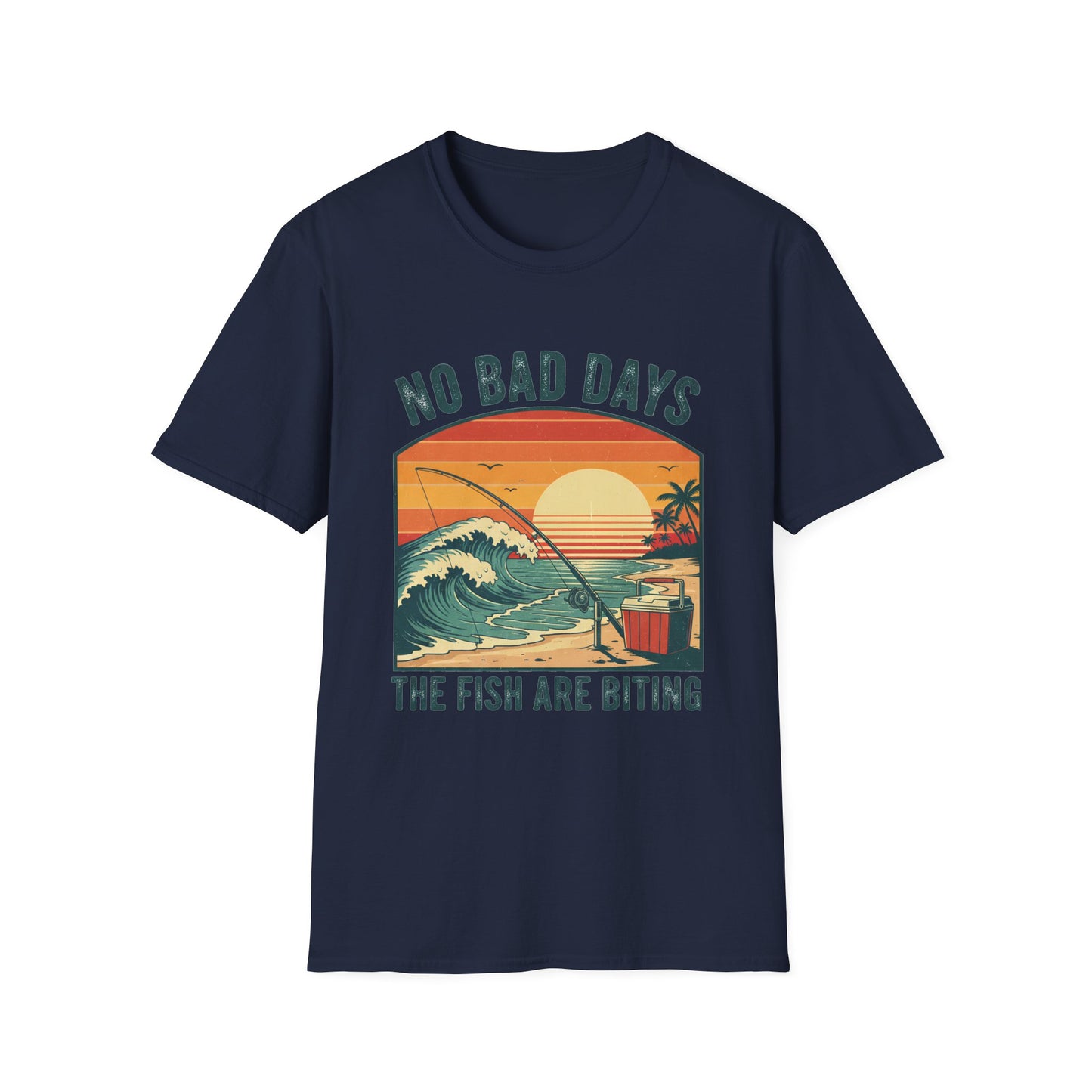 No Bad Days Tee flat lay back view on wooden surface
