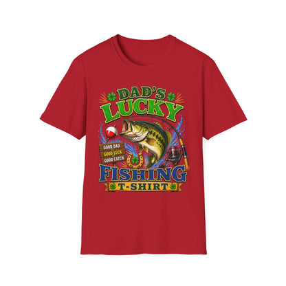 Dad's Lucky Fishing Tee size chart