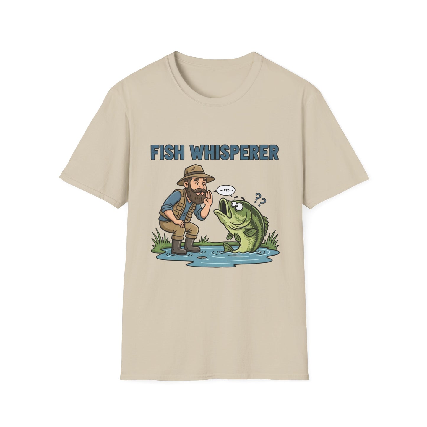 Fish Whisperer Tee funny bass fishing illustration close-up