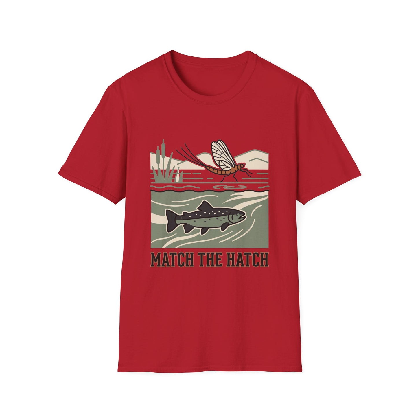 Match the Hatch Tee fly fishing match the hatch graphic t-shirt folded shirt and packaging