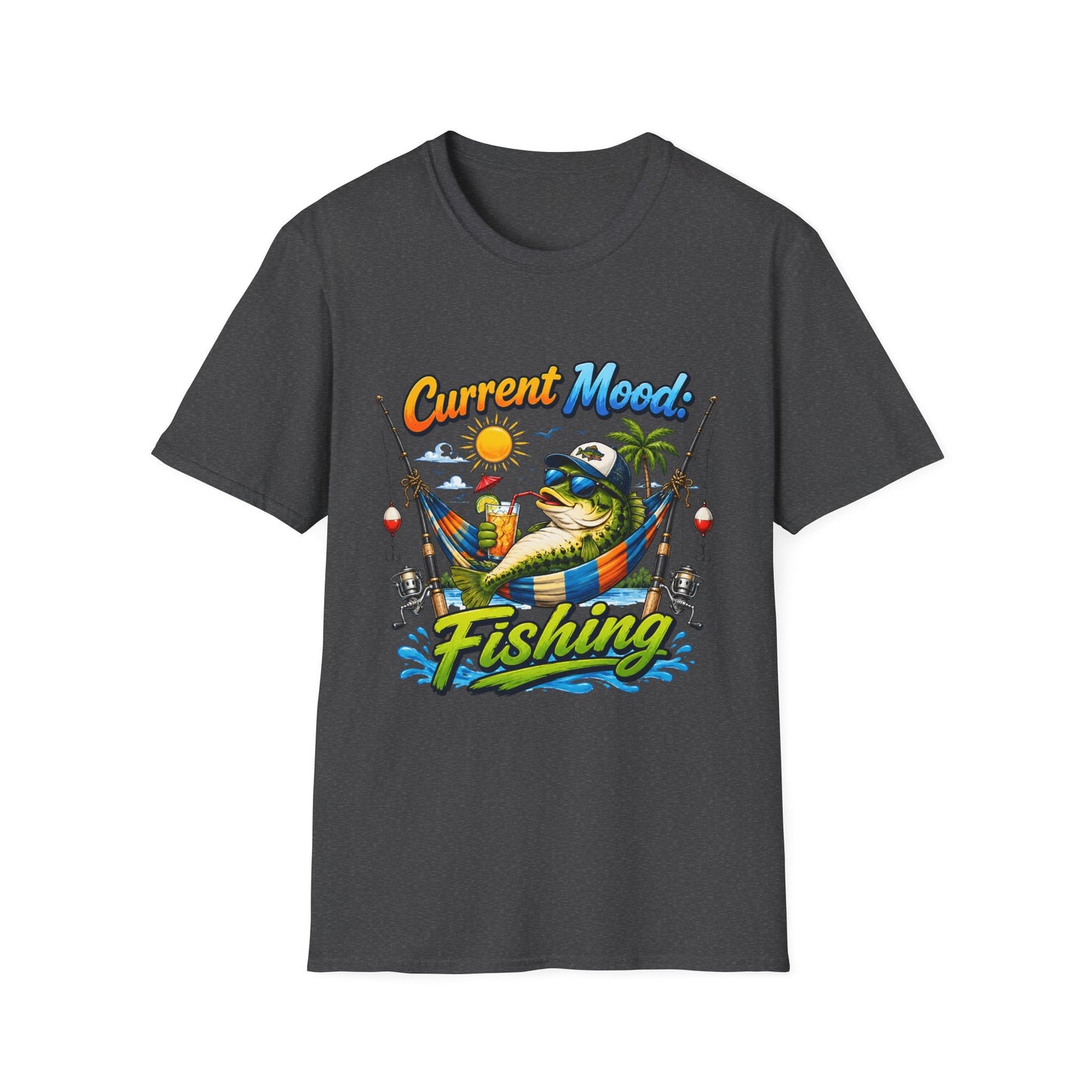 Fishing T-Shirt — "Sorry I Have Plans" Funny Bass Fishing Tee for Anglers lifestyle photo worn by angler