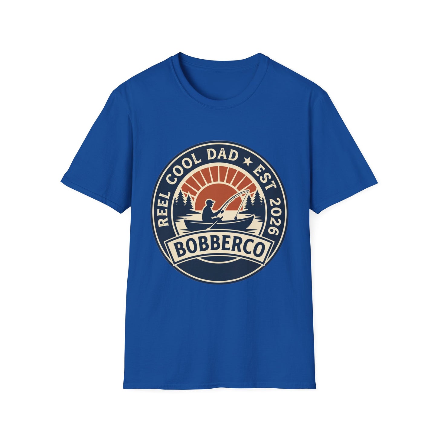 Reel Cool Dad Tee (Retro Logo) neckline and shoulder seam detail