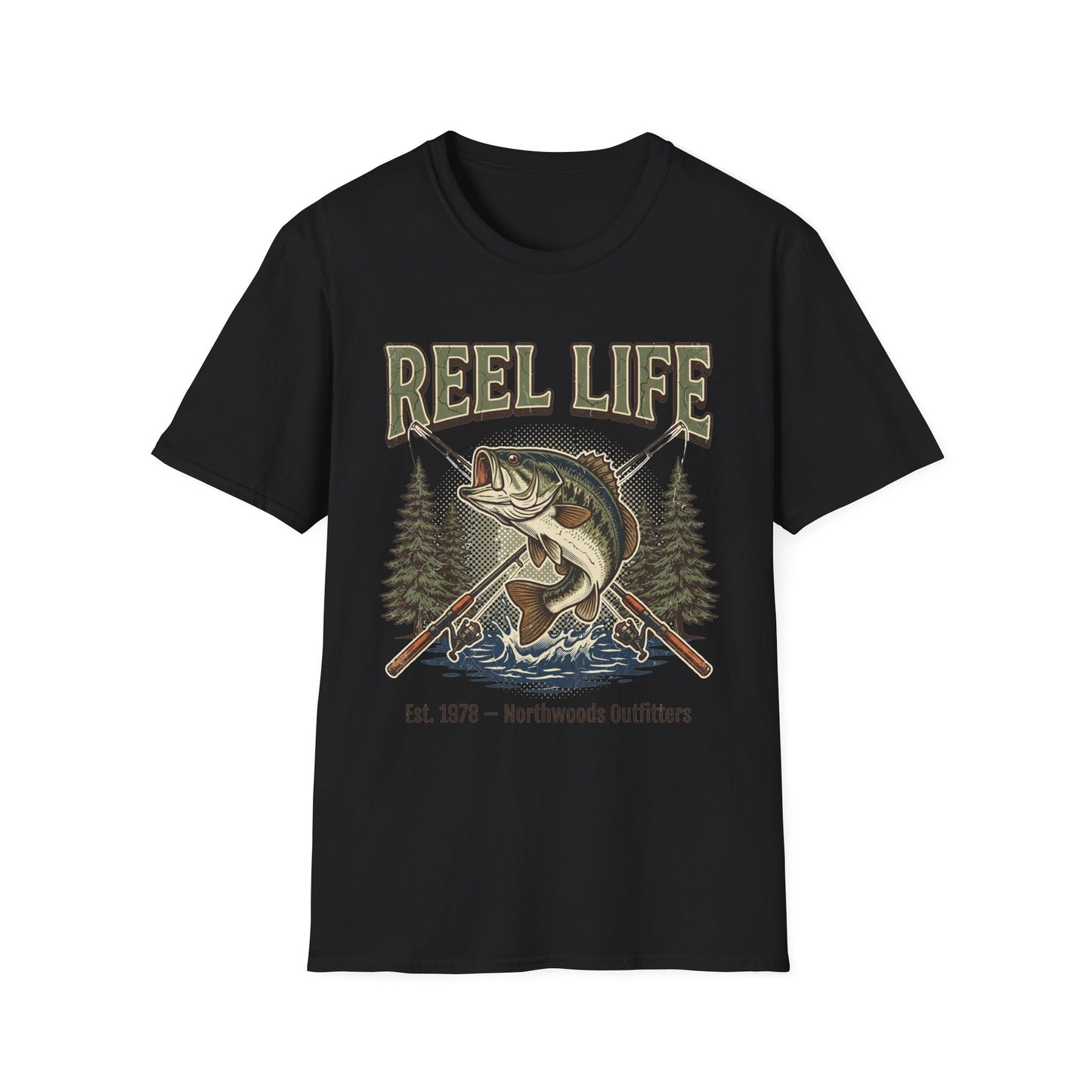 Reel Life Northwoods Bass Fishing T-Shirt – Outfitters Graphic Tee