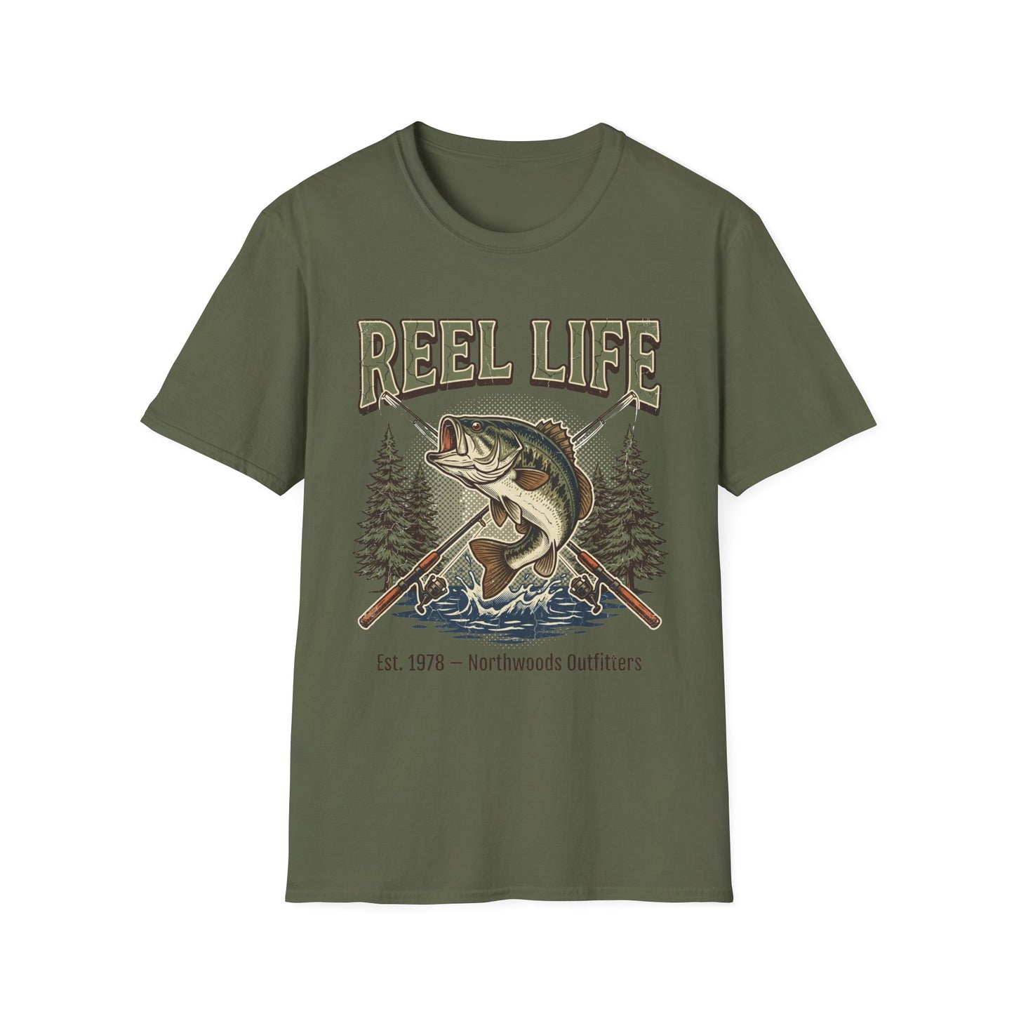Reel Life Northwoods Bass Fishing T-Shirt – Outfitters Graphic Tee
