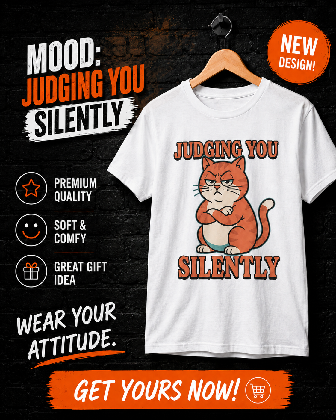 Judging You Silently Cat T-Shirt