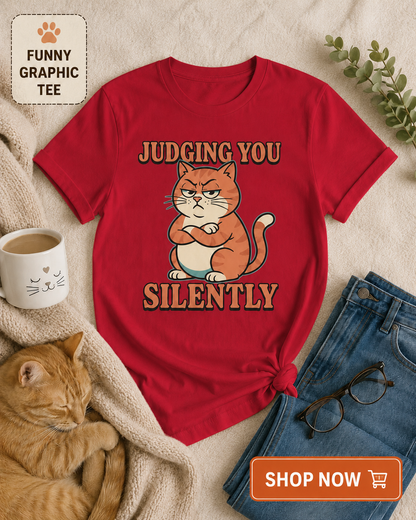 Judging You Silently Cat T-Shirt