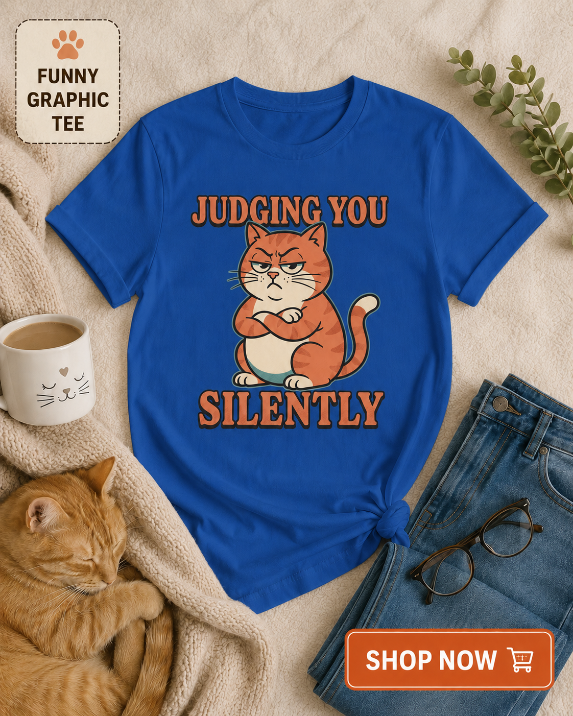 Judging You Silently Cat T-Shirt